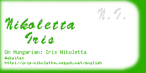 nikoletta iris business card